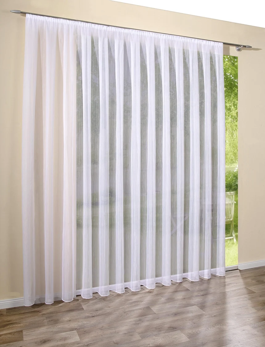 Gardine »Voile Streifen« Weiß | DecoHome Gardine »Voile Streifen« Weiß | DecoHome