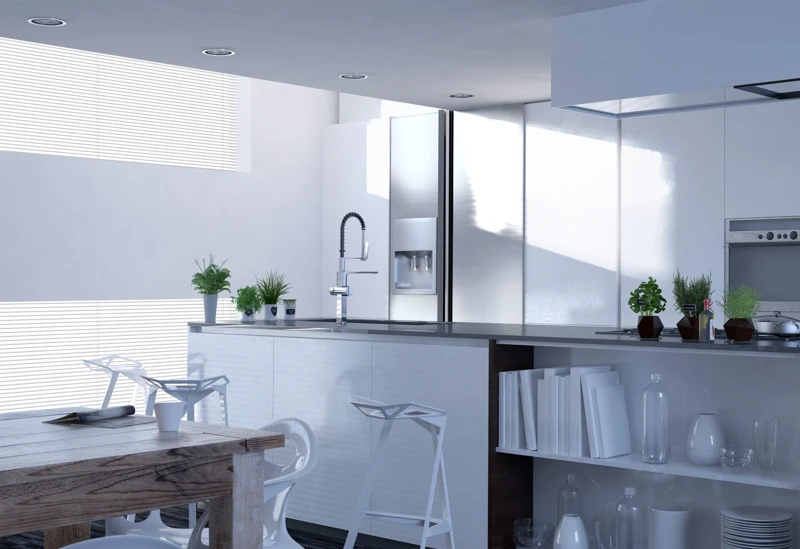 Modern White Architectural Home Kitchen Design