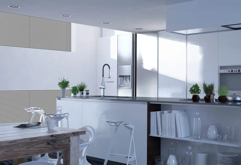 Modern White Architectural Home Kitchen Design