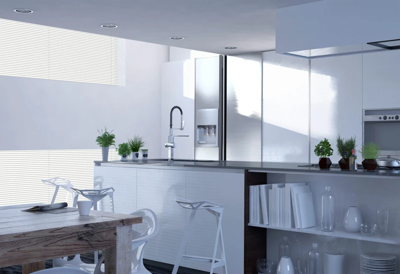 Modern White Architectural Home Kitchen Design