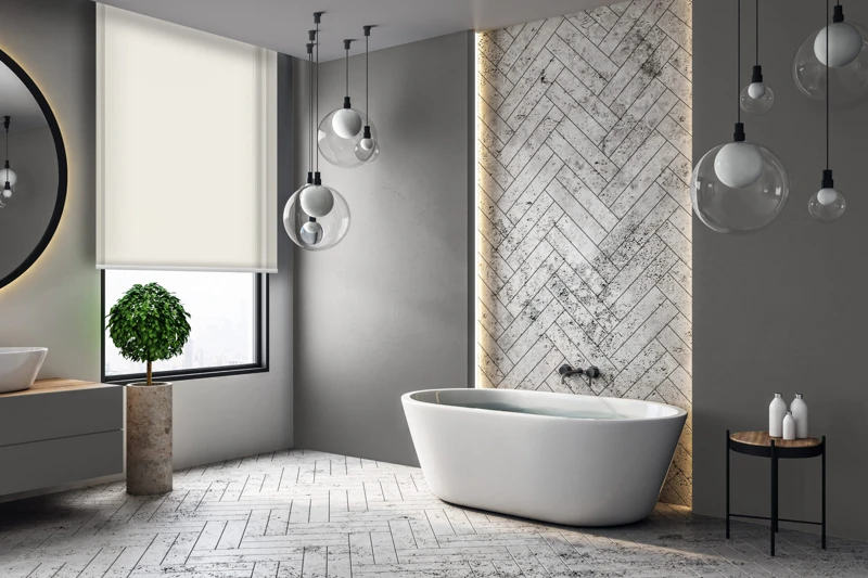 Contemporary bathroom with copyspace
