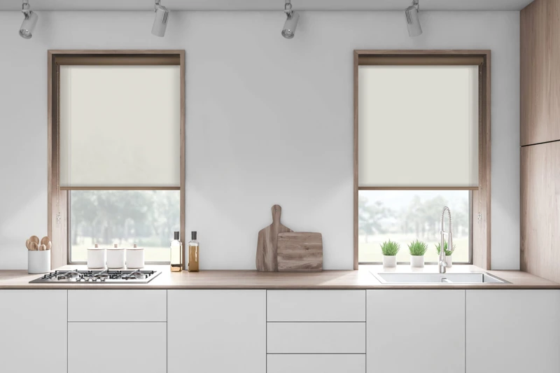 White kitchen countertops in loft room