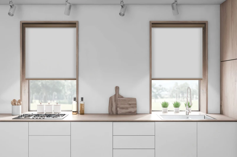 White kitchen countertops in loft room