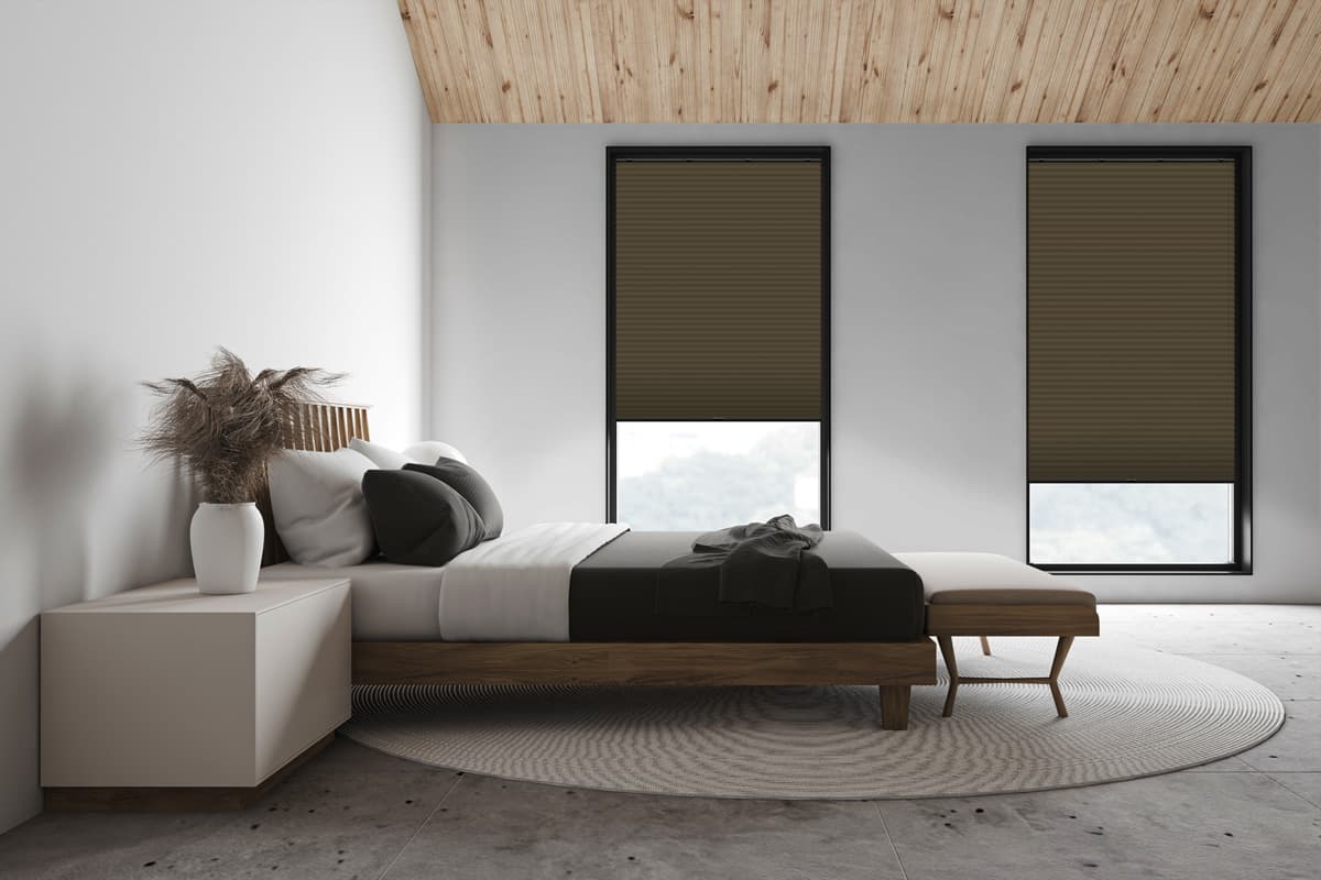 Wabenplissee im Schlafzimmer