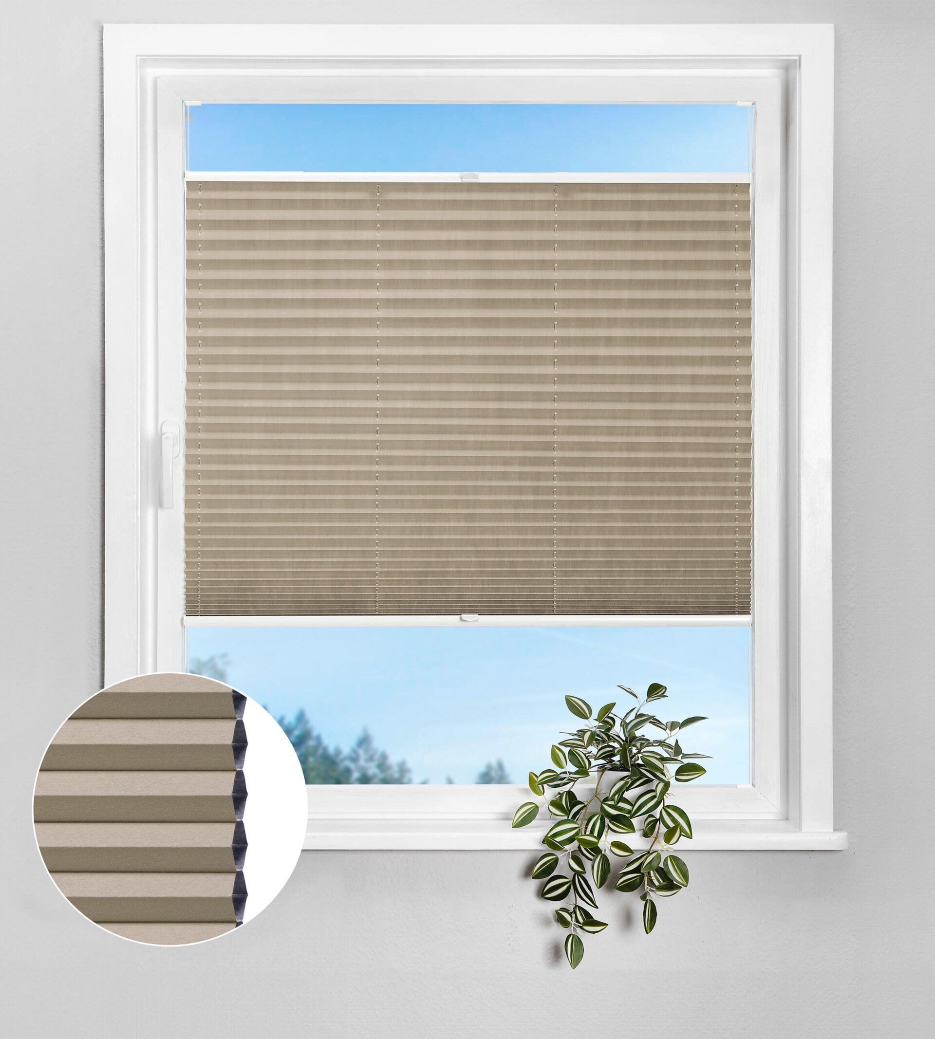 Wabenplissee Lunaris Taupe-Beige